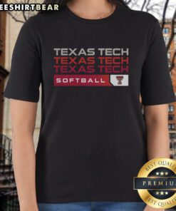 Awesome Texas Tech Red Raiders college softball hype ladies tee, featuring vibrant team colors and stylish design.
