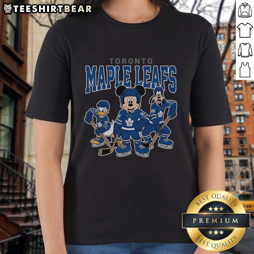 Awesome Toronto Maple Leafs Disney Team ice hockey ladies tee featuring vibrant graphics and a stylish design for fans.