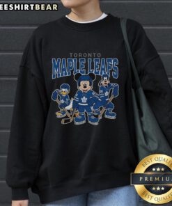 Awesome Toronto Maple Leafs Disney team ice hockey sweatshirt showcasing vibrant team colors and fun design.
