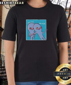 Cute alien relaxing on a strange planet, featured on the Awesome Two Cute Alien tee by Nathan W. Pyle for ladies.