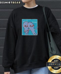 Awesome two cute aliens relaxing on a strange planet, featured on Nathan W. Pyle sweatshirt design.