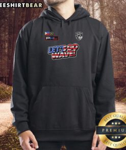 Awesome USA Let's Go Wave San Diego Wave FC 2026 hoodie featuring vibrant colors and a stylish design.