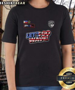 2026 Ladies Tee featuring Awesome USA Let's Go Wave design for San Diego Wave FC fans.