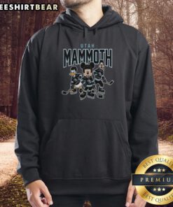 Awesome Utah Mammoth Disney Team ice hockey hoodie featuring vibrant design and comfortable fit for fans.