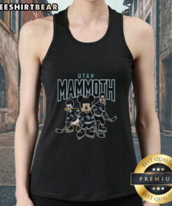Awesome Utah Mammoth Disney Team ice hockey tank top featuring vibrant graphics and a sporty design for fans.