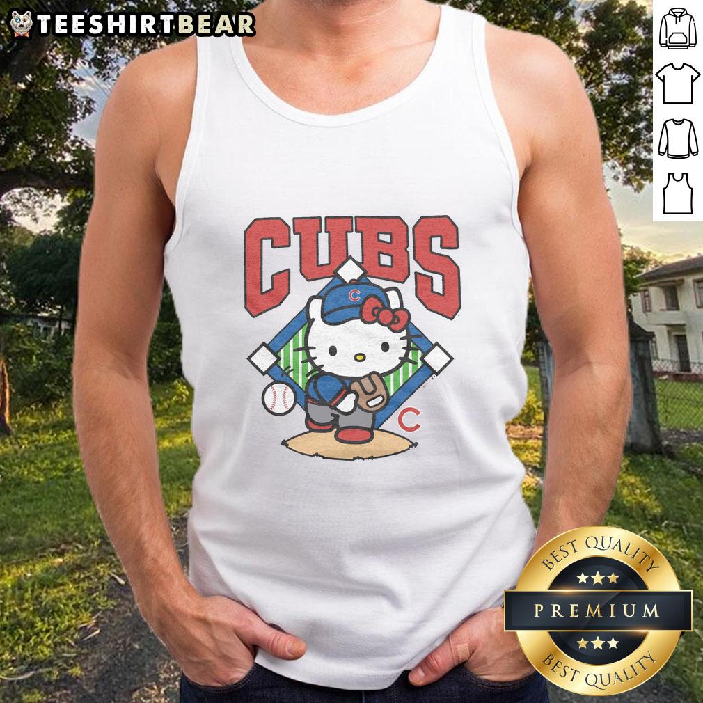 Cute Chicago Cubs Hello Kitty tank top featuring a playful design perfect for fans and summer outings.