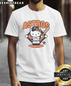 Cute Houston Astros Hello Kitty T-Shirt featuring a playful design perfect for fans and casual wear.