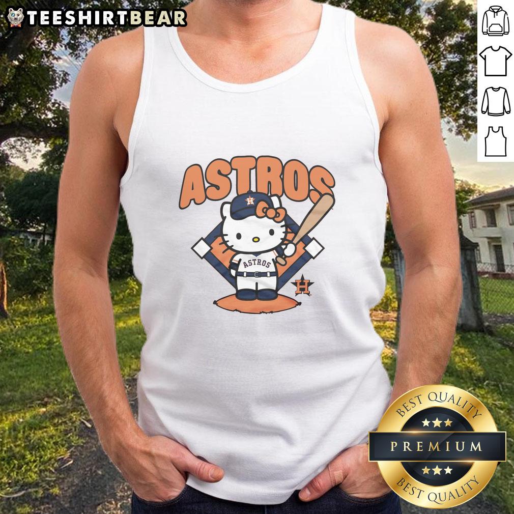 Alt Text: Cute Houston Astros Hello Kitty tank top featuring vibrant graphics, perfect for fans and stylish summer wear.