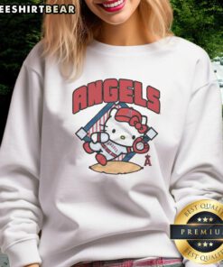 Cute Los Angeles Angels Hello Kitty sweatshirt featuring colorful design and cozy fit for fans and fashion lovers.
