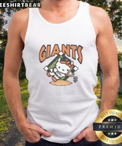 Cute orange San Francisco Giants Hello Kitty tank top featuring playful design, perfect for fans and summer wear.