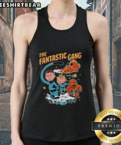 Cute Peanuts The Fantastic Gang tank top featuring colorful characters in a playful design for fans and collectors.