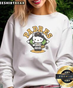 Cute San Diego Padres Hello Kitty sweatshirt featuring vibrant colors and playful design for fans and collectors.
