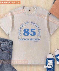Good Aloysius Aiken RJ Decker College of Knowledge Marco Island washed t-shirt displayed on a hanger.