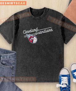 Alt Text: Soft As A Grape washed t-shirt featuring the Good Cleveland Guardians logo, perfect for fans and casual wear.
