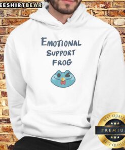 Cozy Good Emotional Support Frog Hoodie featuring a cute frog graphic, perfect for comfort and style.