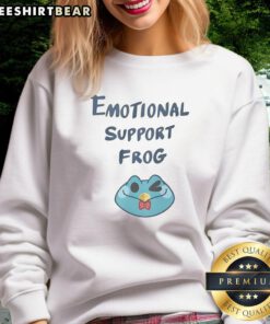 Cozy Good Emotional Support Frog Sweatshirt featuring a cheerful frog design, perfect for comfort and positivity.