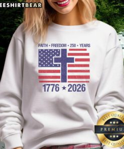 Alt Text: Good Faith Freedom 250 Years Anniversary Sweatshirt showcasing a stylish design celebrating freedom and heritage.