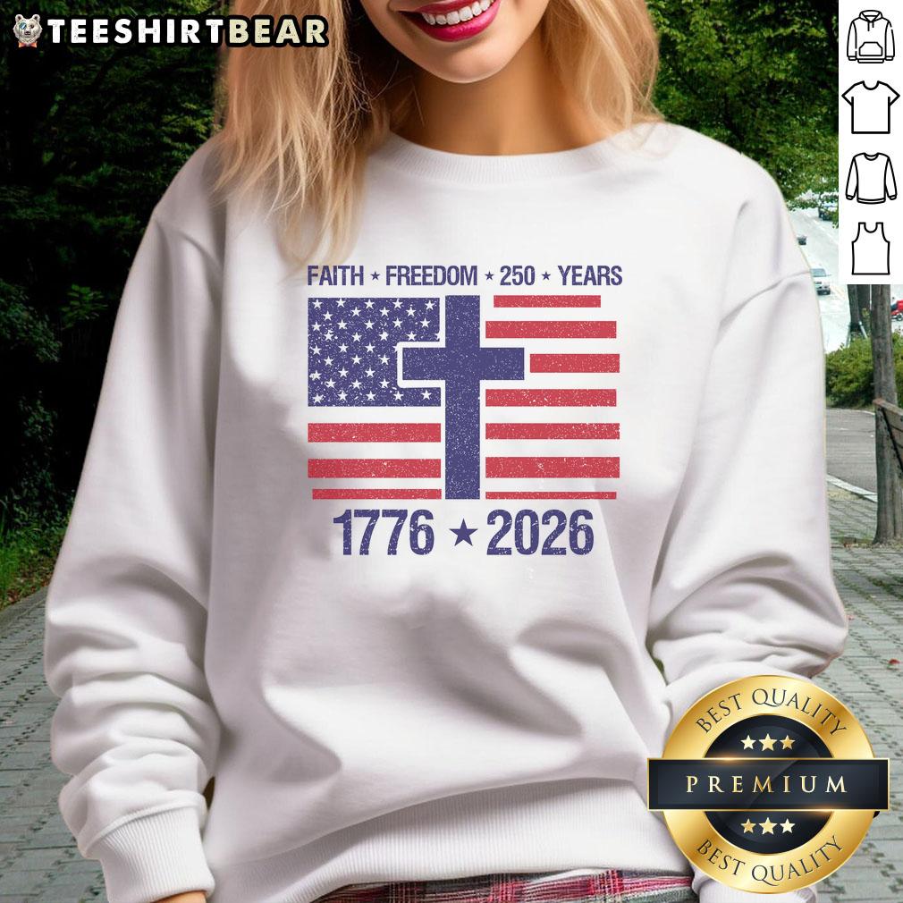 Alt Text: Good Faith Freedom 250 Years Anniversary Sweatshirt showcasing a stylish design celebrating freedom and heritage.
