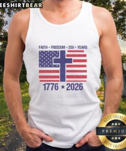 Good Faith Freedom 250 Years Anniversary Tank Top featuring a commemorative design celebrating freedom and heritage.