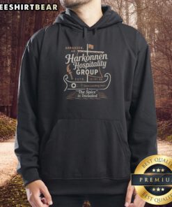 Good Harkonnen Hospitality Group hoodie featuring bold logo design, perfect for fans of sci-fi and Dune merchandise.