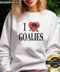 Good I Love Goalies sweatshirt featuring Dan Vladar for Philadelphia Flyers fans, showcasing team spirit and hockey pride.