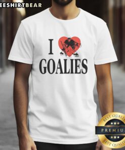 Good I Love Goalies Dan Vladar T-Shirt for Philadelphia Flyers fans featuring a bold graphic design and vibrant colors.