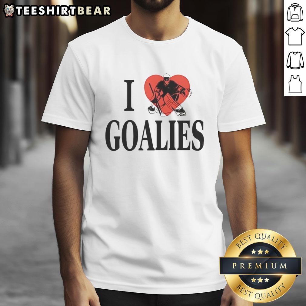 Good I Love Goalies Dan Vladar T-Shirt for Philadelphia Flyers fans featuring a bold graphic design and vibrant colors.