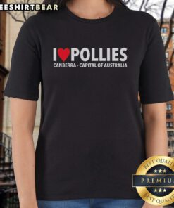 Good I Love Pollies ladies tee featuring vibrant Canberra, Australia design - perfect for fans of local culture and style.