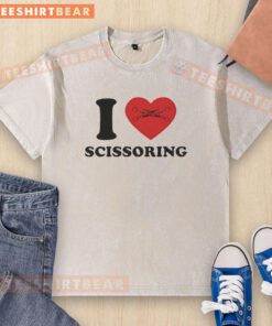 Vintage washed t-shirt featuring 'Good I Love Scissoring' graphic, perfect for casual wear and LGBTQ+ pride.
