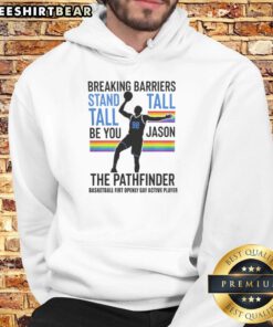 Good Jason 98 The Pathfinder Breaking Barriers Stand Tall Hoodie in black, showcasing a motivational design for empowerment.
