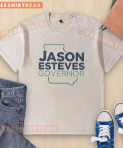 Alt Text: Classic washed t-shirt featuring 'Good Jason Esteves for Governor' design, perfect for supporters and campaign events.