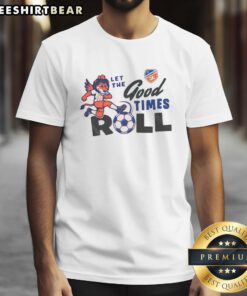 Good Let The Good Times Roll FC Cincinnati T-Shirt featuring vibrant team colors and logo for fans and supporters.