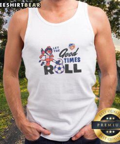 Good Let The Good Times Roll FC Cincinnati tank top featuring vibrant colors and team logo for summer sportswear.