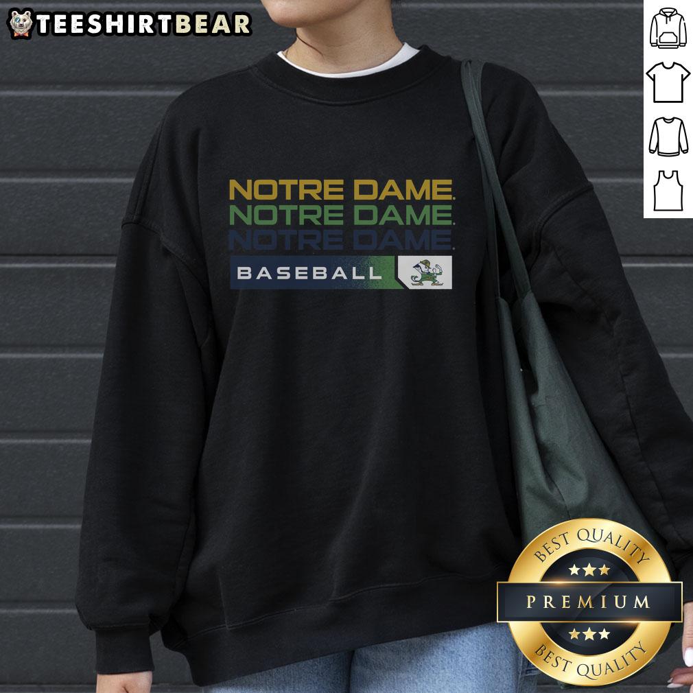 Good Notre Dame Fighting Irish college baseball hype sweatshirt in navy, perfect for fans supporting their team.