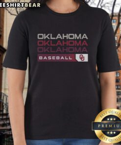 Good Oklahoma Sooners College Baseball hype ladies tee featuring vibrant team colors and stylish design for fans.