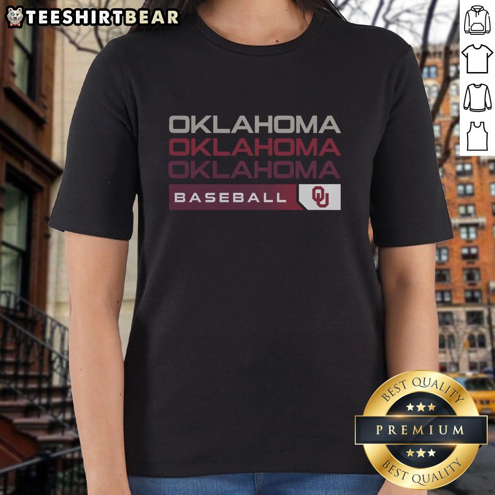 Good Oklahoma Sooners College Baseball hype ladies tee featuring vibrant team colors and stylish design for fans.