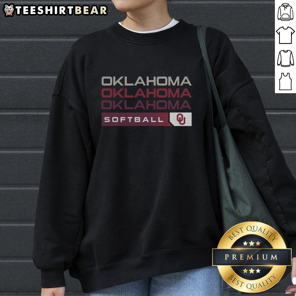 Good Oklahoma Sooners College Softball hype sweatshirt in crimson, perfect for fans supporting their team at games.