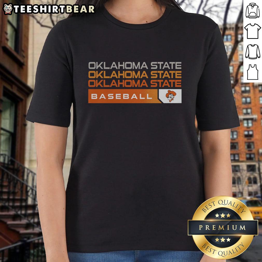 Good Oklahoma State Cowboys College Baseball hype ladies tee, featuring team colors and logo, perfect for fans and supporters.