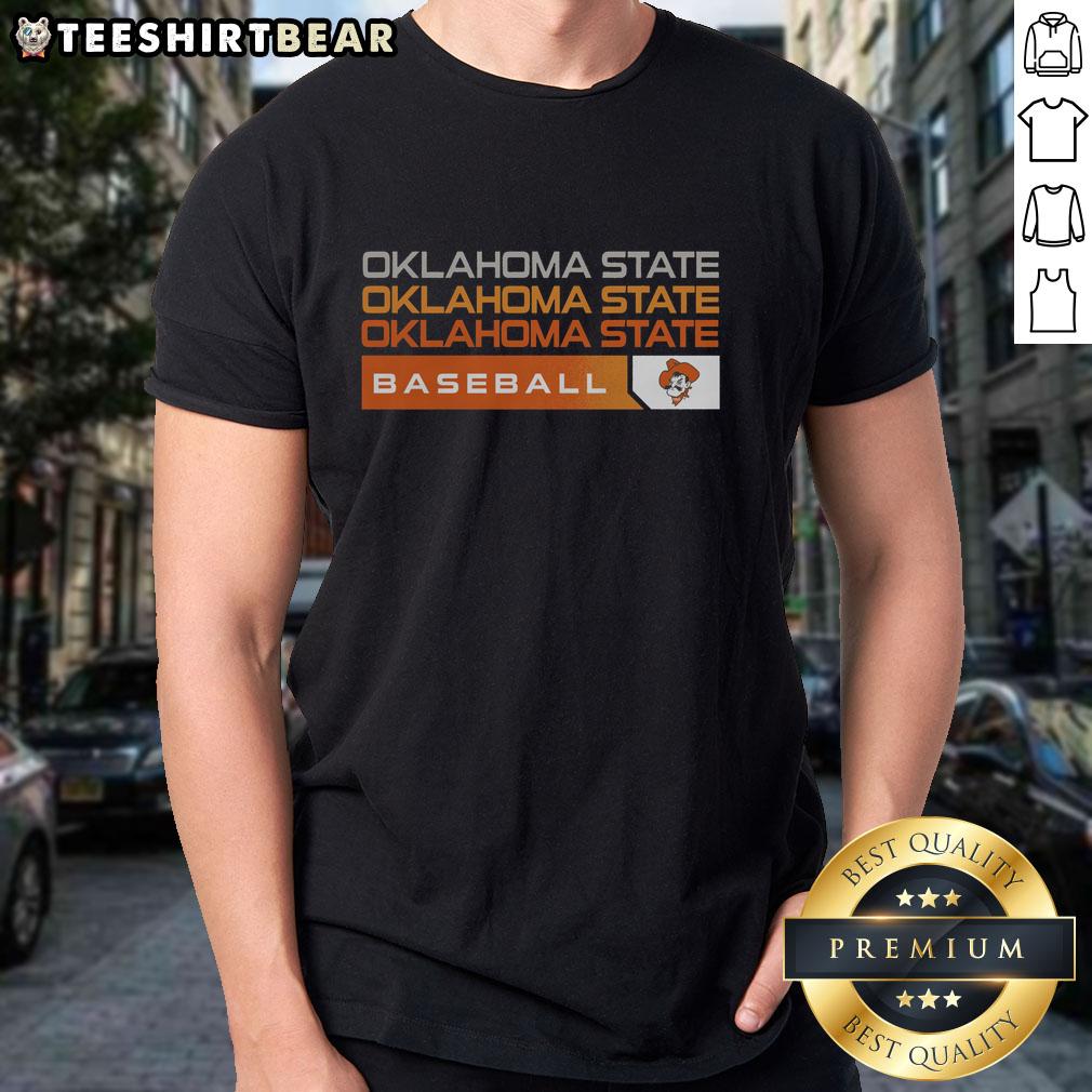 Good Oklahoma State Cowboys College Baseball Hype T-Shirt featuring team colors and logo, perfect for fans and game day.