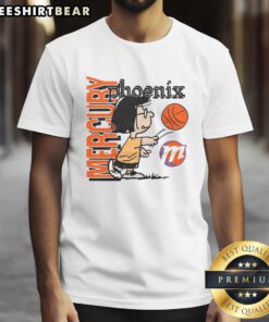 Good Peanuts Marcie X Phoenix Mercury T-Shirt featuring vibrant graphics and a stylish design for fans and collectors.