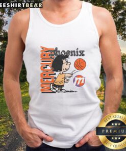 Good Peanuts Marcie X Phoenix Mercury tank top featuring vibrant graphics and a stylish design for fans.
