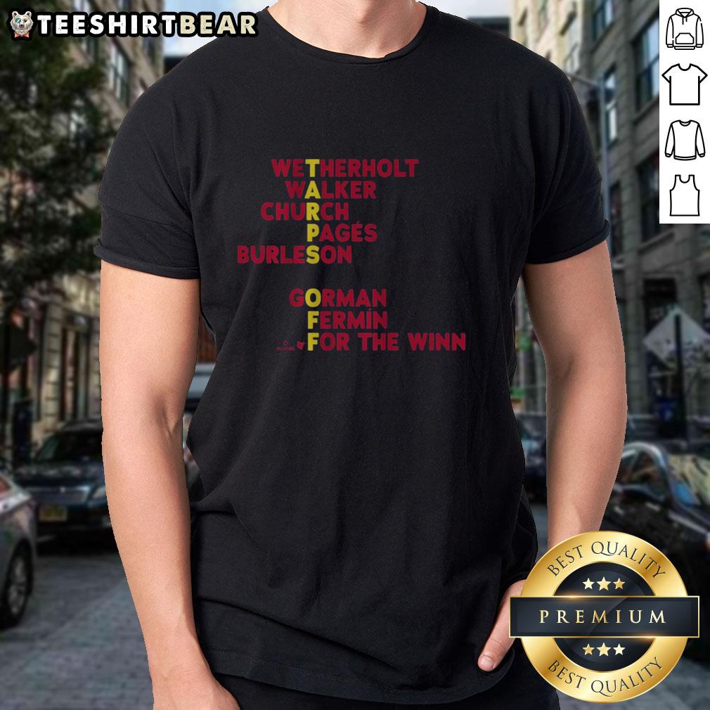 Good St. Louis Baseball Tarps Off Names T-Shirt featuring vibrant graphics and a stylish design for fans.