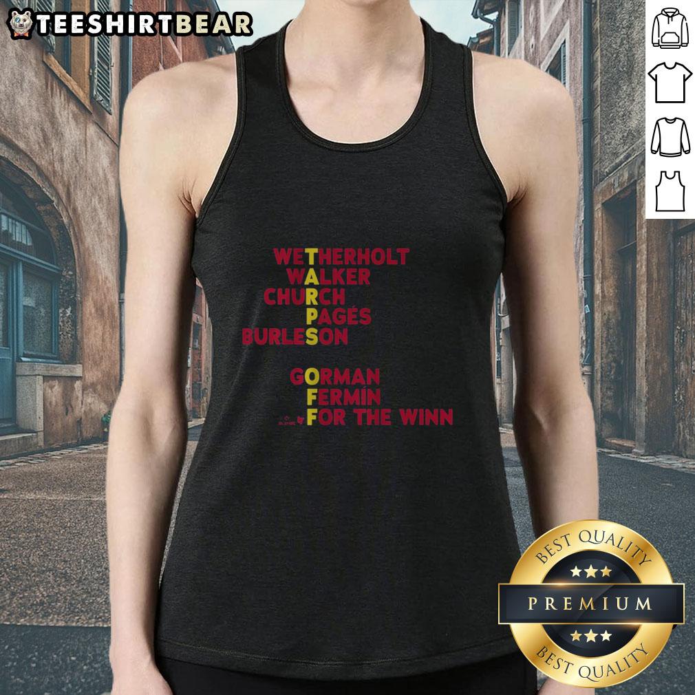 Good St. Louis Baseball Tarps Off Names Tank Top featuring vibrant team colors and stylish design for fans.