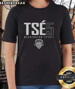 Good Tses 5 Washington Spirit Ladies Tee featuring vibrant team colors and logo, perfect for fans supporting women's soccer.