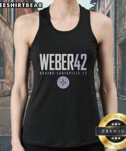 Good Weber 42 Racing Louisville FC tank top featuring team colors and logo, perfect for fans and summer outings.