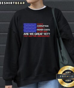 Hot Chaos Corruption Cruelty sweatshirt featuring bold text on social issues, perfect for expressing your thoughts on class war.