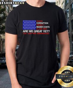 Hot Chaos Corruption Cruelty T-Shirt featuring bold text on class war and higher costs for a striking statement.