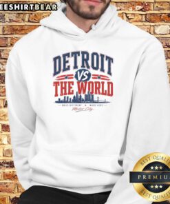 Hot Detroit Pistons hoodie featuring the Motor City skyline, showcasing a unique built different design.