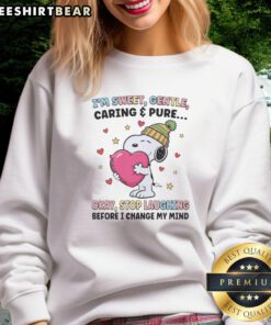 Alt Text: Cozy Hot Im Sweet Gentle Caring Pure sweatshirt in a playful design, perfect for casual wear and expressing personality.