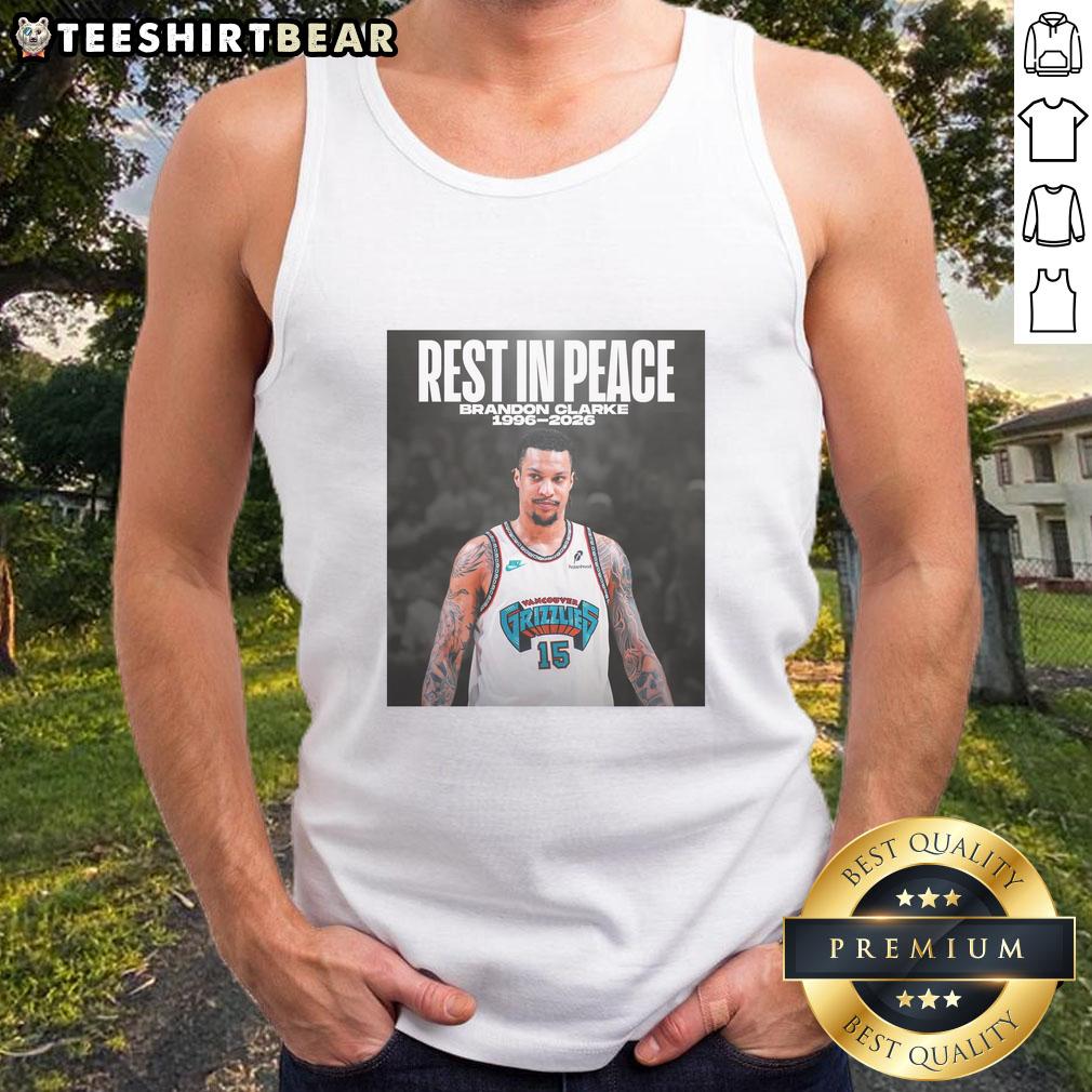 Brandon Clarke tribute tank top, featuring 'Rest in Peace' design, honoring his legacy from 1996 to 2026.
